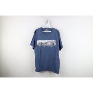 Vintage Y2K 2007 Streetwear Mens Large Faded Spell Out New York Box Logo T-Shirt